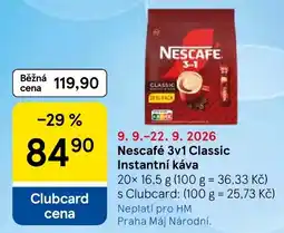 Tesco Nescafe 3v1 Classic Instantni kava nabídka