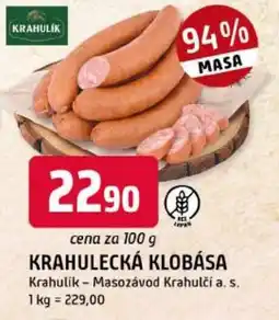 Trefa Krahulík krahulecká klobása nabídka