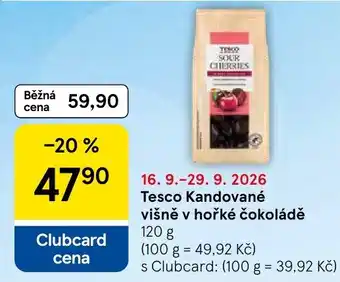 Tesco Tesco kandované višně v hořké čokoládě nabídka