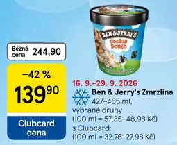 Tesco Ben & Jerry's Zmrzlina nabídka