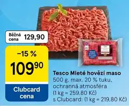 Tesco Tesco Mleté hovězí maso nabídka