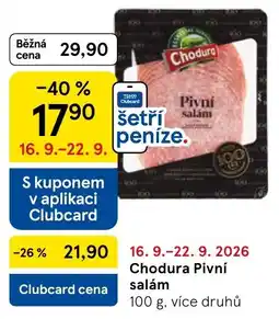 Tesco Chodura pivní salám nabídka