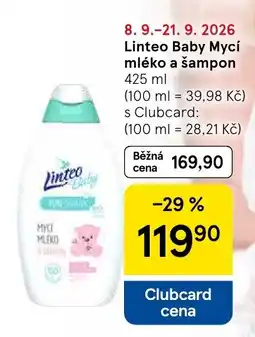Tesco Linteo Baby mycí mléko a šampon nabídka
