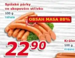 ESO MARKET Váhala spišské párky nabídka