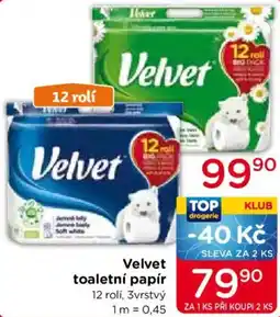 TOP drogerie Velvet toaletní papír nabídka