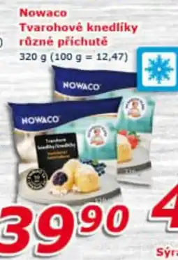 ESO MARKET Nowaco tvarohové knedlíky různé příchutě nabídka