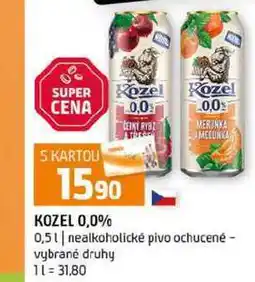 Terno KOZEL 0,0% 0,5l nealkoholické pivo ochucené vybrané druhy nabídka