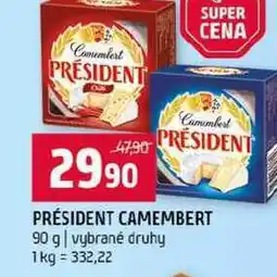 Terno PRÉSIDENT CAMEMBERT 90 g vybrané druhy nabídka