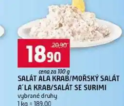 Terno SALÁT ALA KRAB MOŘSKÝ SALÁT A'LA KRAB SALÁT SE SURIMI vybrané druhy nabídka
