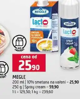 Terno MEGLE 200 ml 10% smetana na vaření 250 g Spray cream nabídka