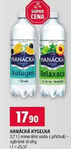 Terno HANÁCKÁ KYSELKA 0,7l minerální voda s příchutí vybrané druhy nabídka