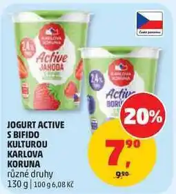 Penny Market JOGURT ACTIVE S BIFIDO KULTUROU KARLOVA KORUNA různé druhy nabídka