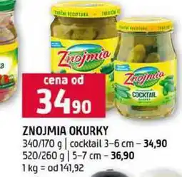 Terno ZNOJMIA OKURKY 340/170 g cocktail 3-6 cm 520/260 g 5-7 cm nabídka