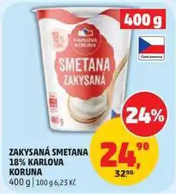 Penny Market ZAKYSANÁ SMETANA 18% KARLOVA KORUNA nabídka