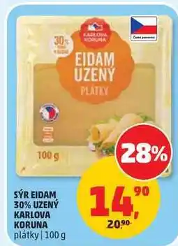 Penny Market SÝR EIDAM 30% UZENÝ KARLOVA KORUNA plátky nabídka
