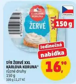 Penny Market SÝR ŽERVÉ XXL KARLOVA KORUNA různé druhy nabídka