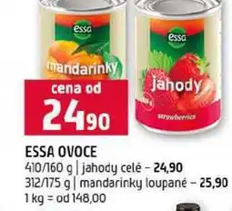 Terno ESSA OVOCE 410/160 g jahody celé 312/175 g mandarinky loupané nabídka