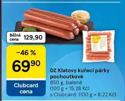 Tesco DZ Klatovy Kuřecí párky pochoutkové nabídka