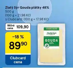 Tesco Zlatý sýr Gouda plátky 48% nabídka