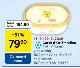 Tesco Carte d’Or Zmrzlina nabídka