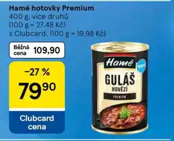 Tesco Hamé hotovky Premium nabídka