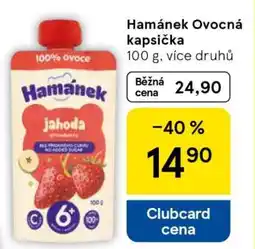Tesco Hamánek ovocná kapsička nabídka