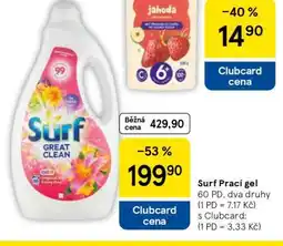 Tesco Surf prací gel nabídka