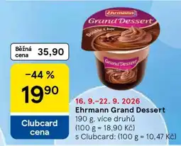 Tesco Ehrmann Grand Dessert nabídka