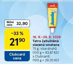 Tesco Tatra Zahuštěná slazená smetana nabídka