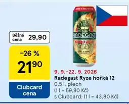 Tesco Radegast Ryze Hořká 12 nabídka