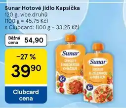 Tesco Sunar Hotové jídlo Kapsička nabídka