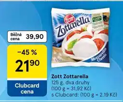 Tesco Zott Zottarella nabídka