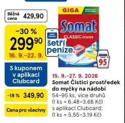 Tesco Somat Čisticí prostředek do myčky na nádobí nabídka
