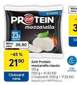 Tesco Zott Protein mozzarella classic nabídka
