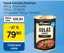 Tesco Hamé hotovky Premium nabídka