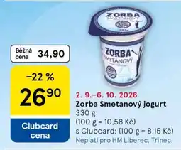 Tesco Zorba Smetanový jogurt nabídka