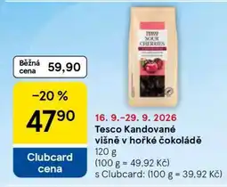Tesco Tesco Kandované višně v hořké čokoládě nabídka