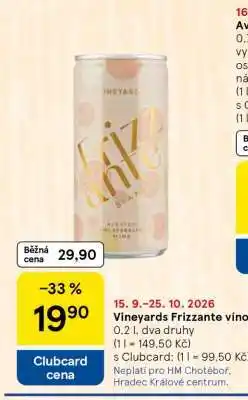 Tesco Vineyards Frizzante víno nabídka