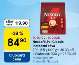 Tesco Nescafé 3v1 Classic Instantní káva nabídka