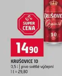 Terno KRUŠOVICE 10 0,5l pivo světlé výčepní nabídka