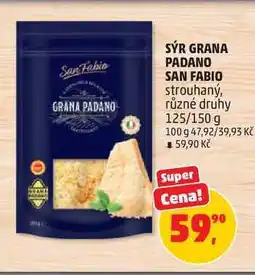Penny Market SÝR GRANA PADANO SAN FABIO strouhaný, různé druhy, 125/150 g nabídka