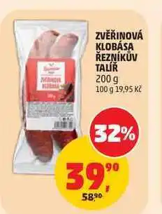 Penny Market ZVĚŘINOVÁ KLOBÁSA ŘEZNÍKŮV TALÍŘ nabídka