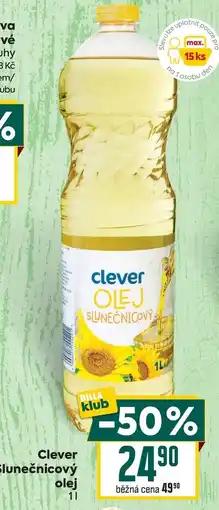 Billa Clever slunečnicový olej nabídka