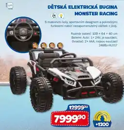 Sparkys Dětská elektrická bugina monster racing nabídka
