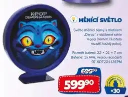 Sparkys K-pop Demon Hunters měnící světlo nabídka