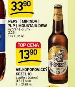 Flop VELKOPOPOVICKÝ KOZEL 10 světlé výčepní nabídka