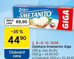 Tesco Želetava Smetanito Giga, 200 g, dva druhy nabídka