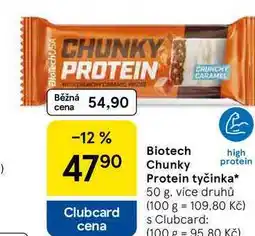 Tesco Biotech Chunky protein Protein tyčinka, 50 g, více druhů nabídka