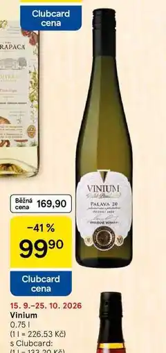 Tesco Vinium nabídka