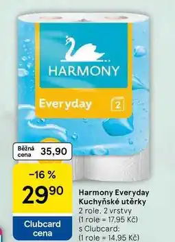 Tesco Harmony Everyday Kuchyňské utěrky, 2 role, 2 vrstvy nabídka